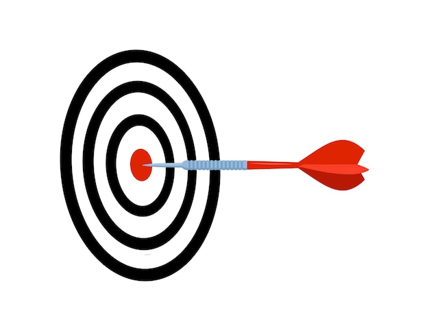 Darts target Success Business Concept Creative idea 3d illustration isolated on white background
