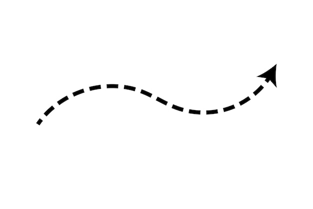 dashed arrow set vector doodle dot line thin pointer arrows