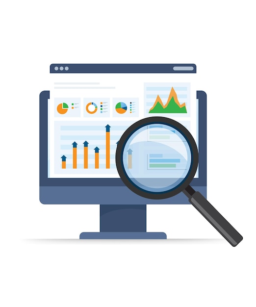 data analysis and statistics concept stock illustration