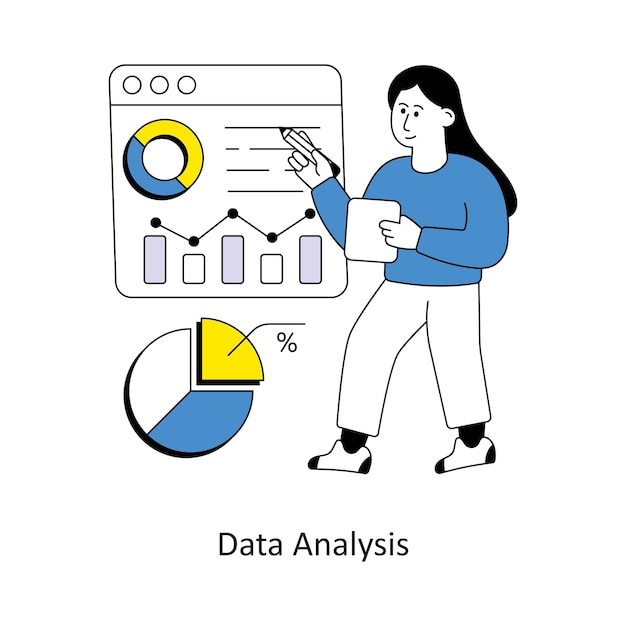 Data Analysis style design vector stock illustrations