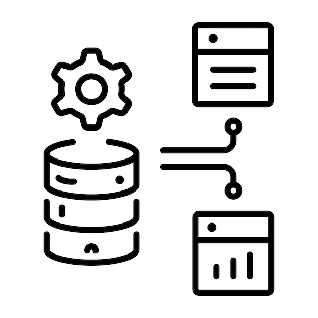 Data arrangement icon in linear style
