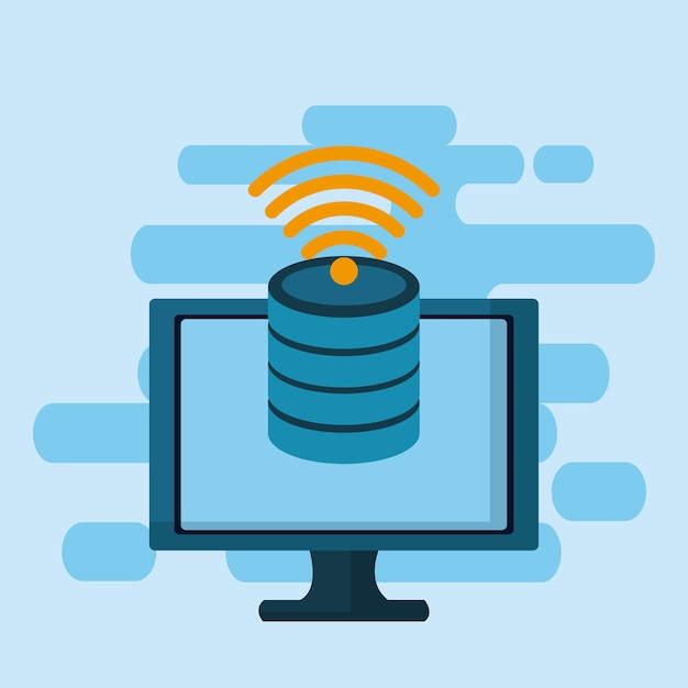 data center from computer vector illustration graphic design