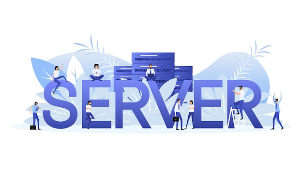 Data center people Vector illustration digital design