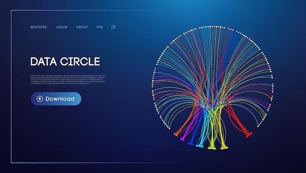 data circle line flow and future technology data stream cloud network