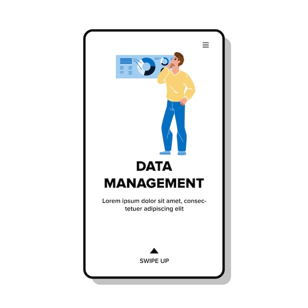 Data Management And Researching Manager Vector