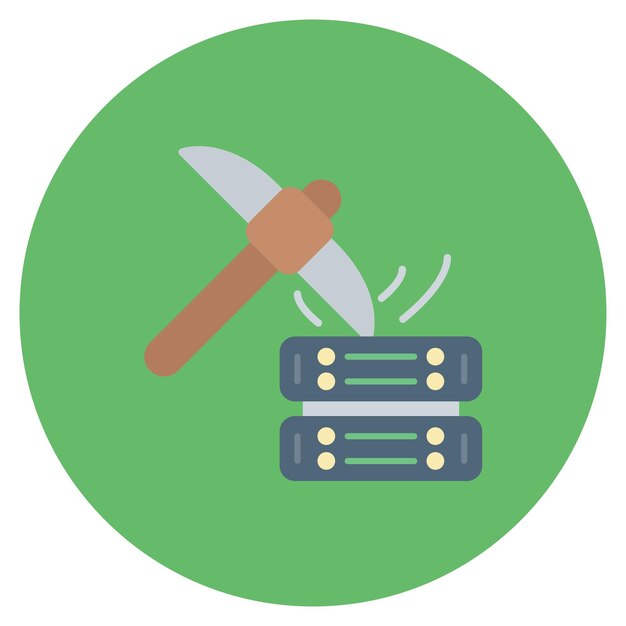 Data Mining Flat Illustration