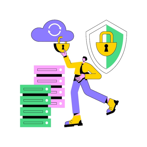 Data protection abstract concept vector illustration