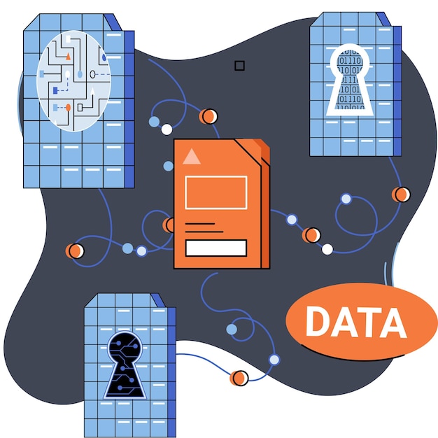 Data protection metaphor privacy information security Secure data management and protect data hacker attacks Protected access control antivirus software safe internet communication secure storage