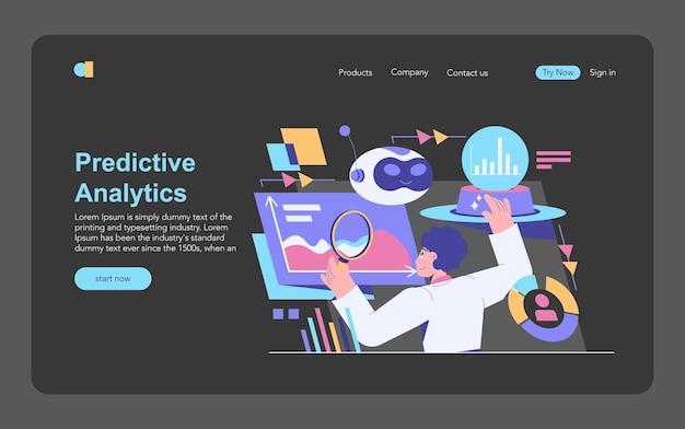 Data Science Flat Vector Illustration