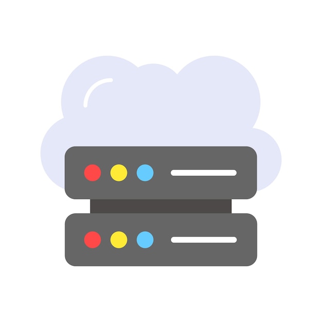 data server with cloud denoting icon of cloud server in trendy style premium icon
