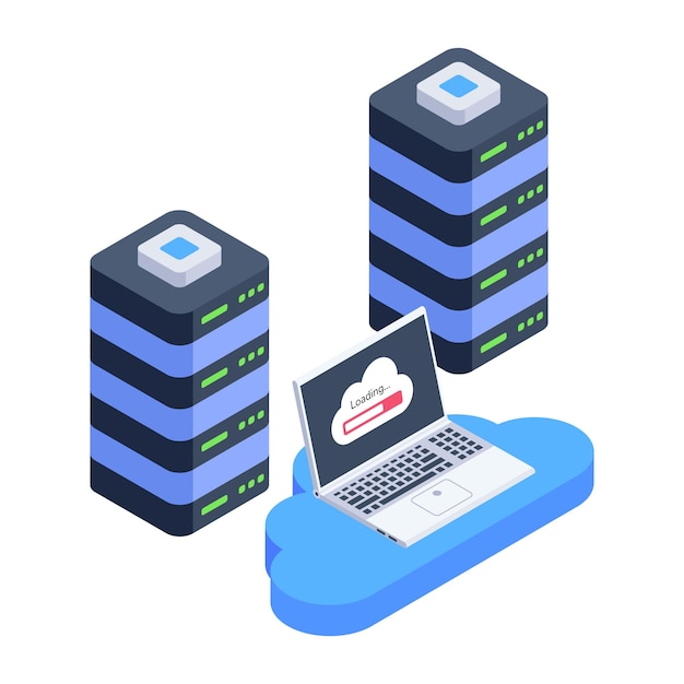 Data Servers Isometric Icons