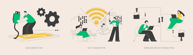 data transfer abstract concept vector illustrations