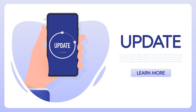 Data update or synchronize with bar process Flat people Update on laptop and smartphone
