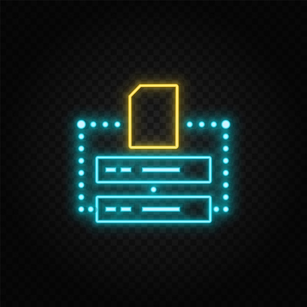 Database folder neon icon Web Development Vector Icon Element of simple symbol for websites web design mobile app infographics Line symbol for website design on white background
