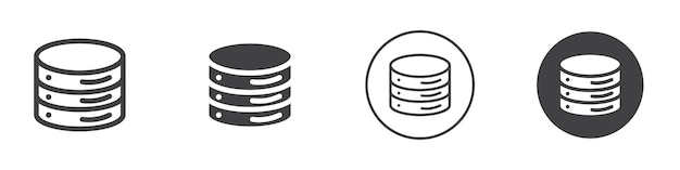 Database icon Simple outline vector logo