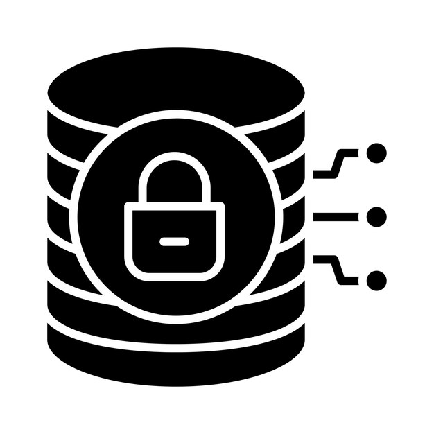 database lock vector illustration style