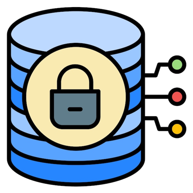 database lock vector illustration style