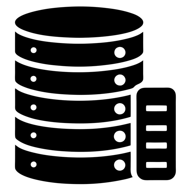Database server silhouette vector illustration