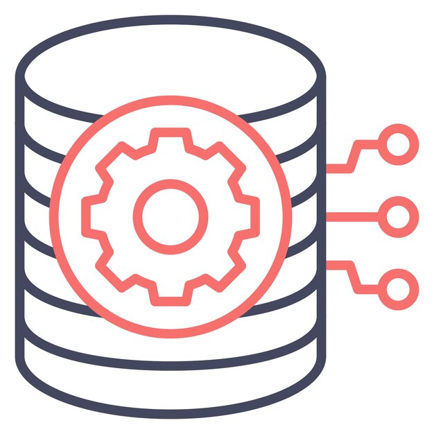 database settings vector illustration style