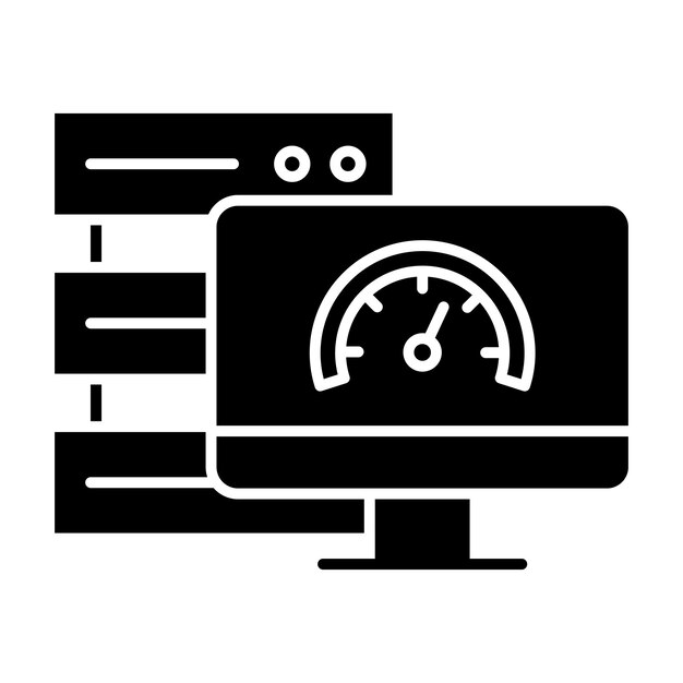 Database Speed Glyph Solid Black Illustration