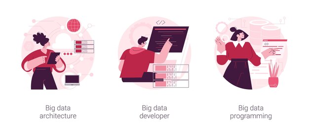Database storage abstract concept vector illustrations