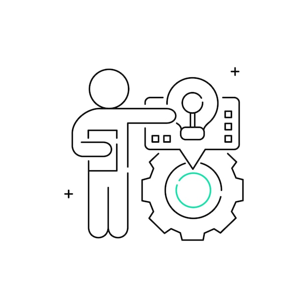 DataDriven Decision Vector Icon Design with Editable Stroke analytics strategy information insights data processing