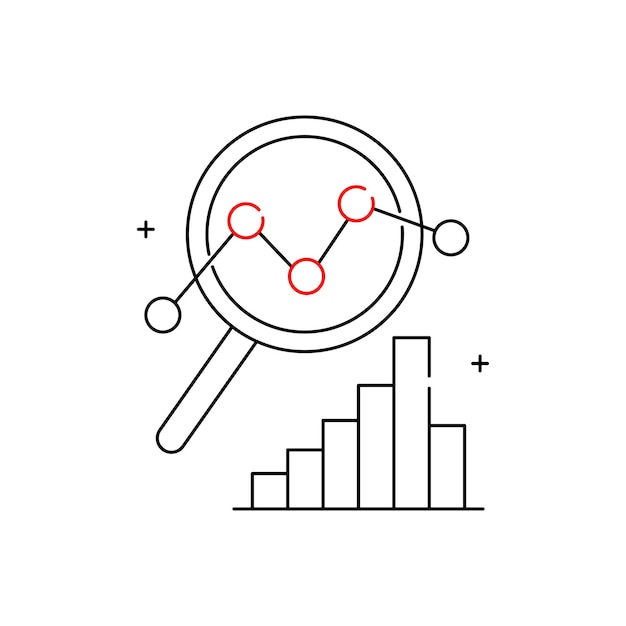 DataDriven Insights Vector Symbol Icon Design with Editable Stroke analytics information