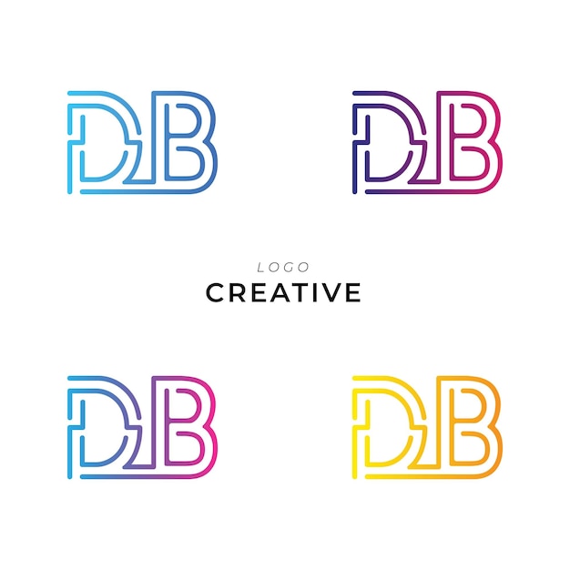 DB Creative Latter Logo Design Custom Branding Logo Creative Logo Design Vector illustration