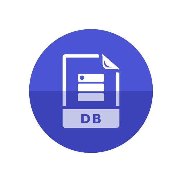 DB File format icon in flat color circle style Extension database queries data server computer