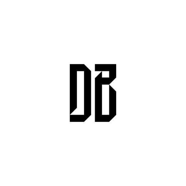 DB-monogrammilogo, suunnittelukirjaintekstin nimen symboli, yksivärinen logotyyppiaakkosten merkki, yksinkertainen logo
