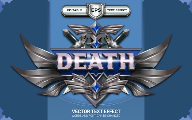 Death Messenger Achievement Game Badge with Editable Text Effects