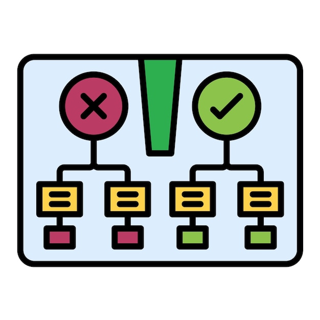 Decision Tree Flat Illustration