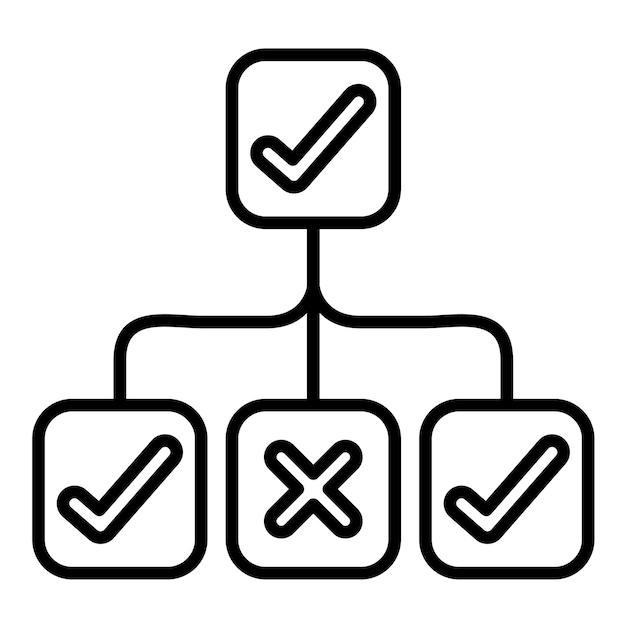 Decision Tree Line Illustration