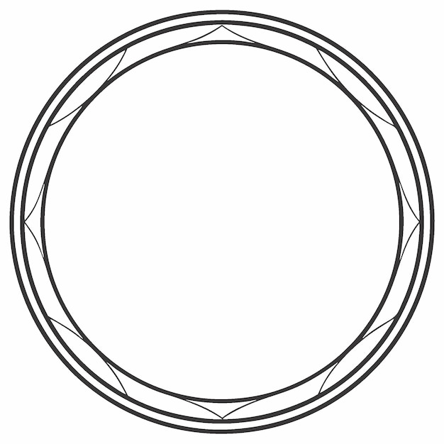 decorative circle frame borderlines with geometric and symmetrical design pattern