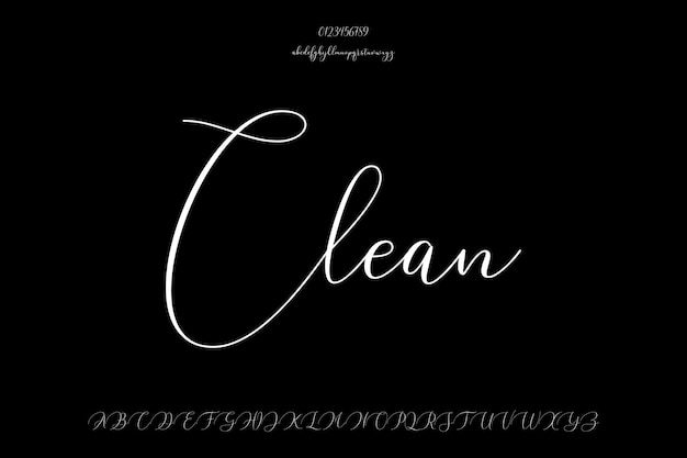 decorative clean creative vector script alphabet font design