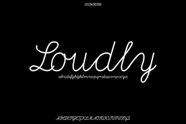 decorative loudly creative vector script alphabet font design