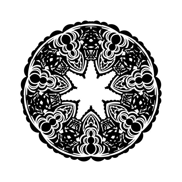 decorative ornaments in the shape of a flower mandala good for logos tattoos prints and postcards isolated on white background vector illustration