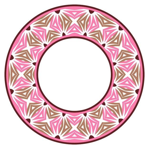 decorative round ornament ceramic tile border pattern for plates or dishes islamic indian arabic motifs porcelain pattern design abstract floral ornament border