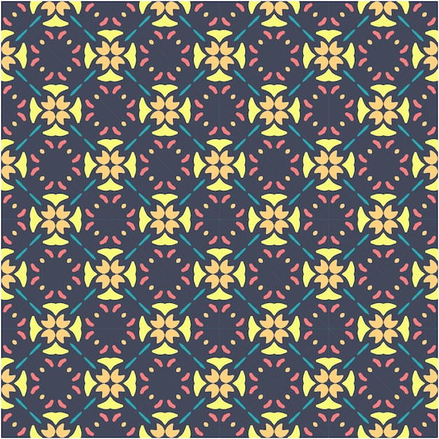 decorative seamless pattern with minimalist abstract retro design style