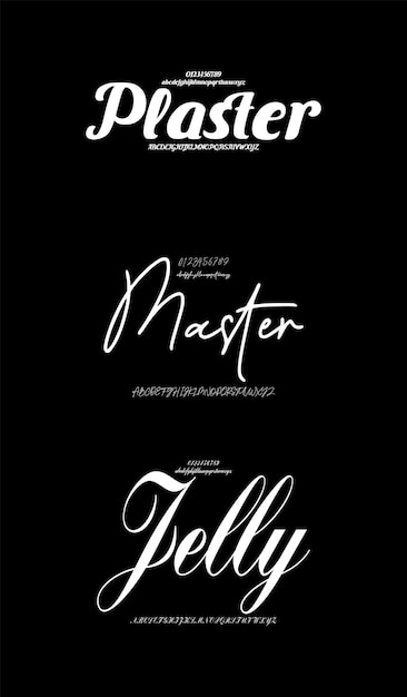 Decorative Set Creative Vector Script Brush Display Alphabet Fonts Design Pack Vector Illustration