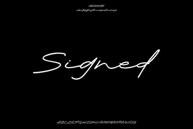 decorative signed creative vector script alphabet font design