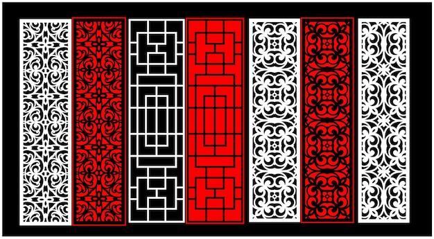 decorative wall panels set jali design cnc pattern laser cutting pattern router cnccutting