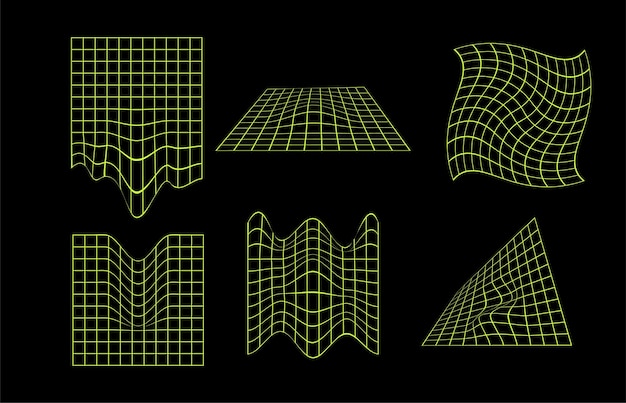 Deformed melting grids. Line psychedelic element