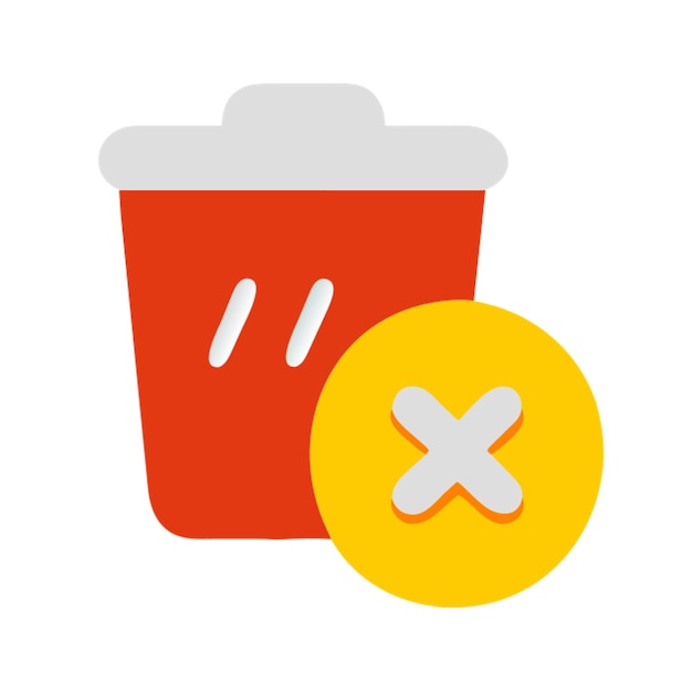 delete icon colored shapes