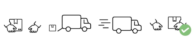 Delivery service icon set Fast delivery symbol vector illustration