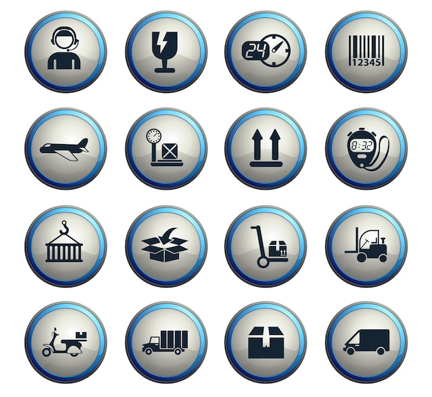 Delivery vector icons for web and user interface design