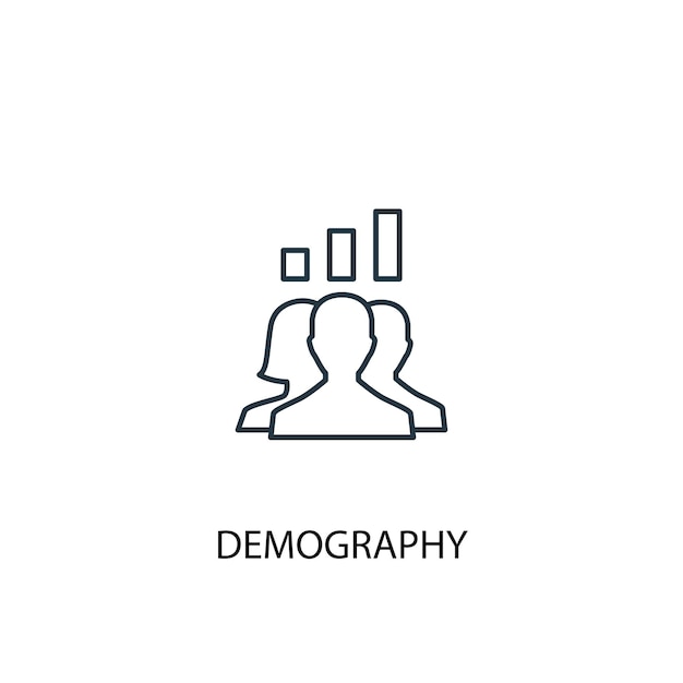 Demography concept line icon. Simple element illustration. demography  concept outline symbol design. Can be used for web and mobile UI/UX