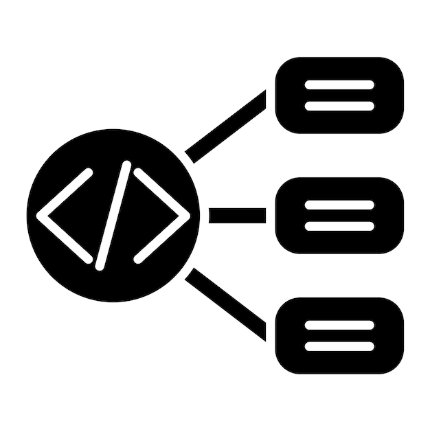 Design Algorithm Glyph Solid Black Illustration
