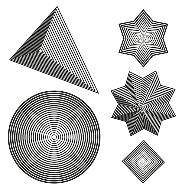 Design Element line. shape circle, star, treangle