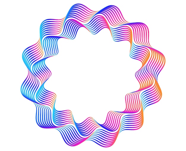 Design-elementit Monien kimaltelevien viivojen aalto Abstrakti ympyrähehkun aaltoileva muoto valkoisella pohjalla eristettynä Luova viivataide Vektorikuvitus EPS 10 art deco -tyyliin hääkutsuun